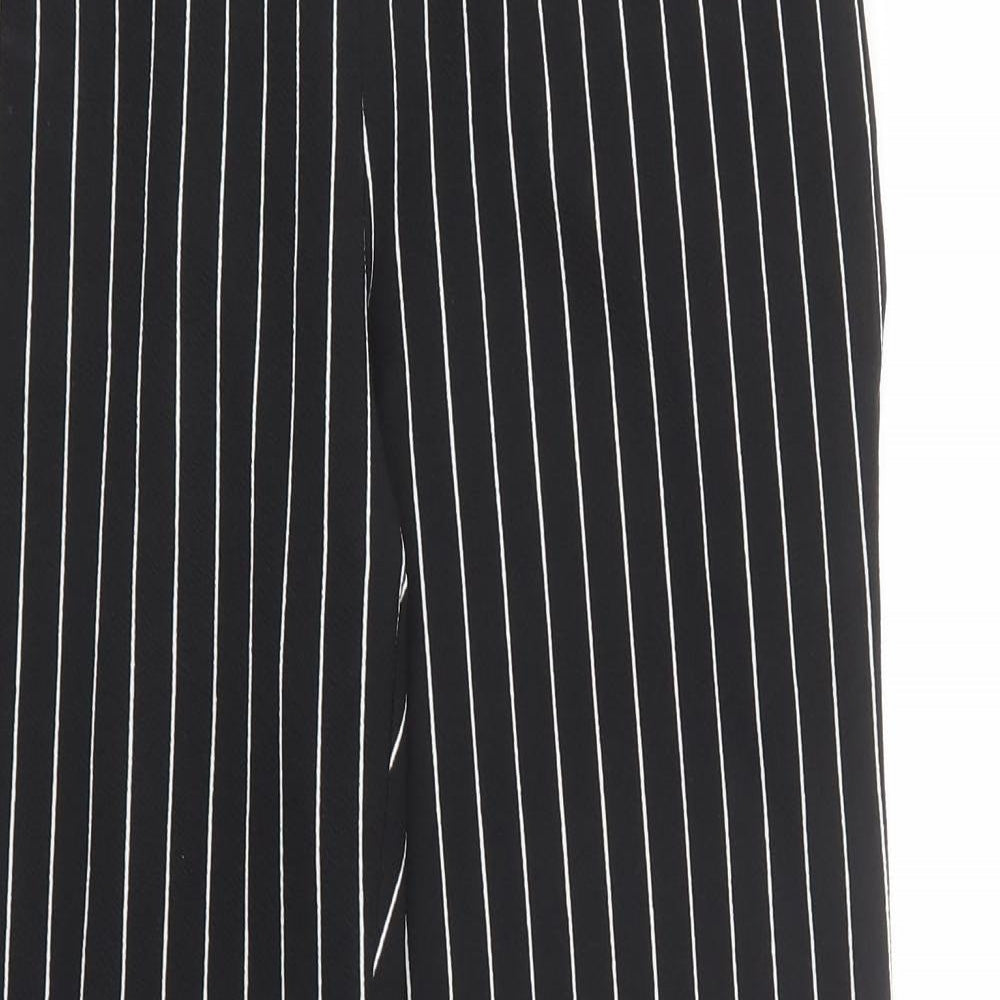 SheIn Womens Black Striped Polyester Trousers  Size M L29 in Regular