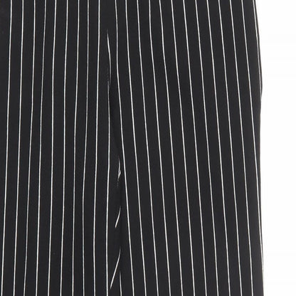 SheIn Womens Black Striped Polyester Trousers  Size M L29 in Regular