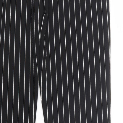 SheIn Womens Black Striped Polyester Trousers  Size M L29 in Regular