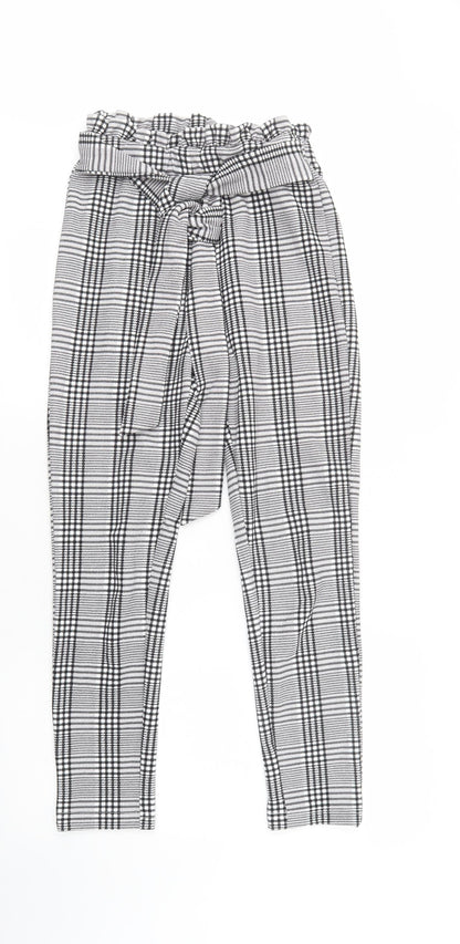 SheIn Womens Grey Plaid Polyester Trousers  Size M L29 in Regular