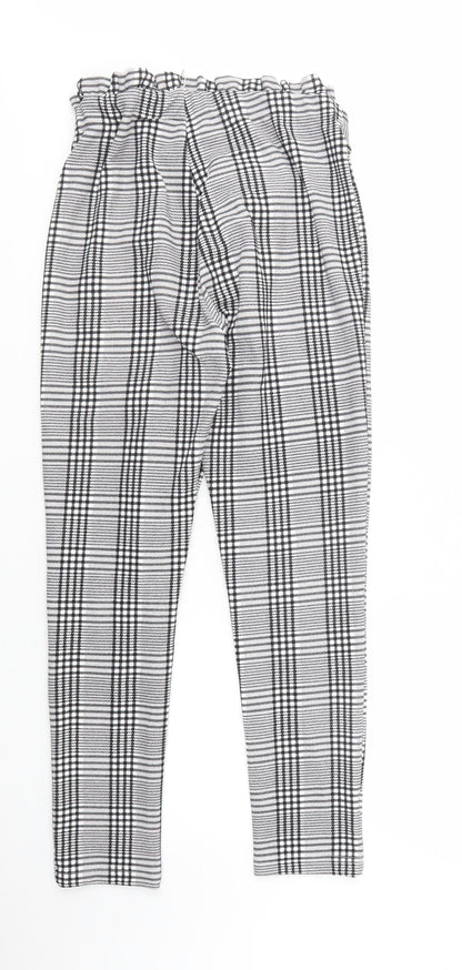 SheIn Womens Grey Plaid Polyester Trousers  Size M L29 in Regular