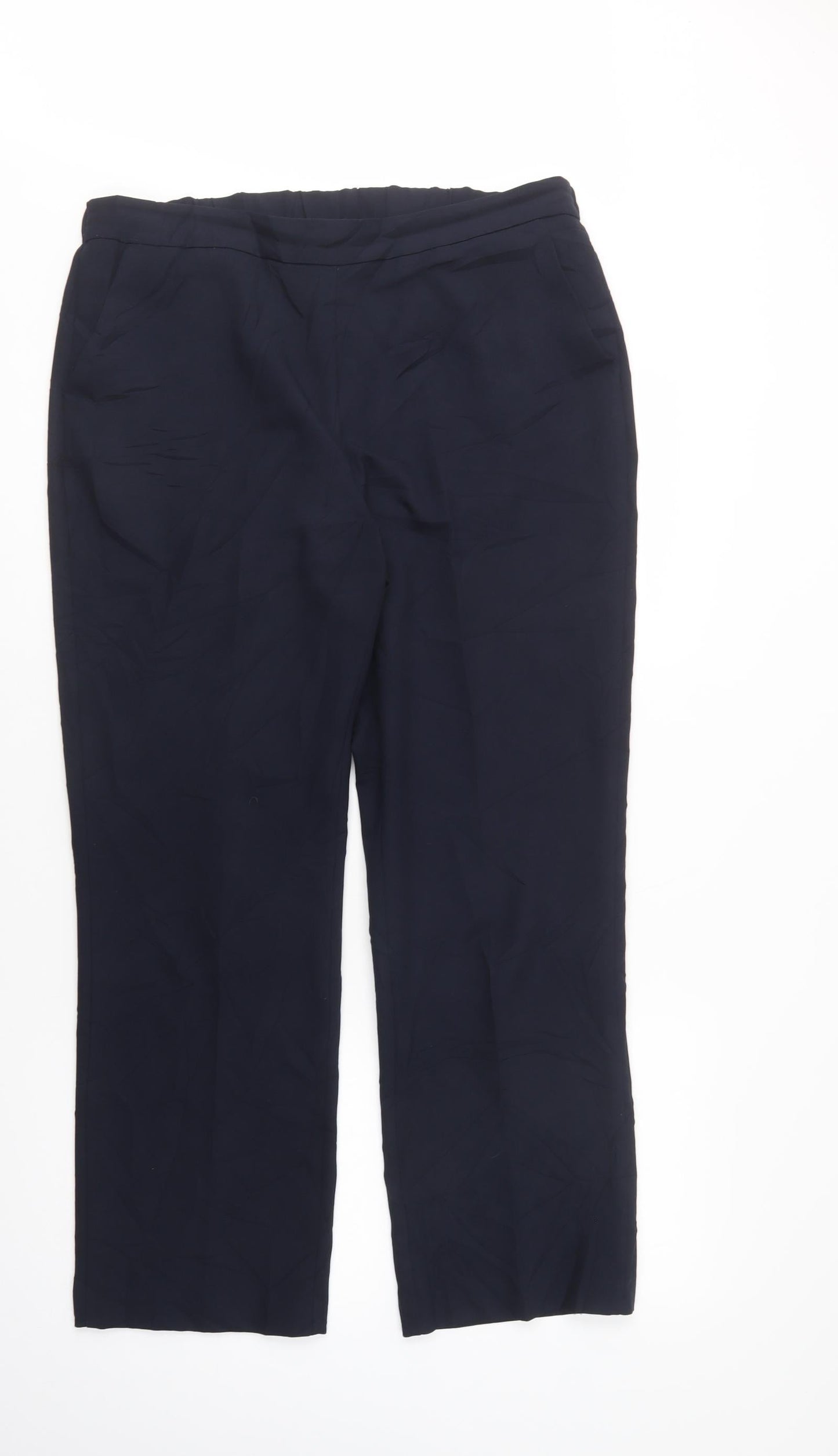 Bonmarché Womens Blue  Polyester Dress Pants Trousers Size 14 L30 in Regular