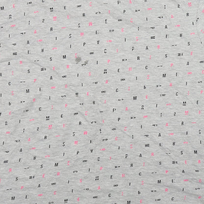 Primark Womens Grey Geometric Cotton Basic T-Shirt Size 2XL Round Neck