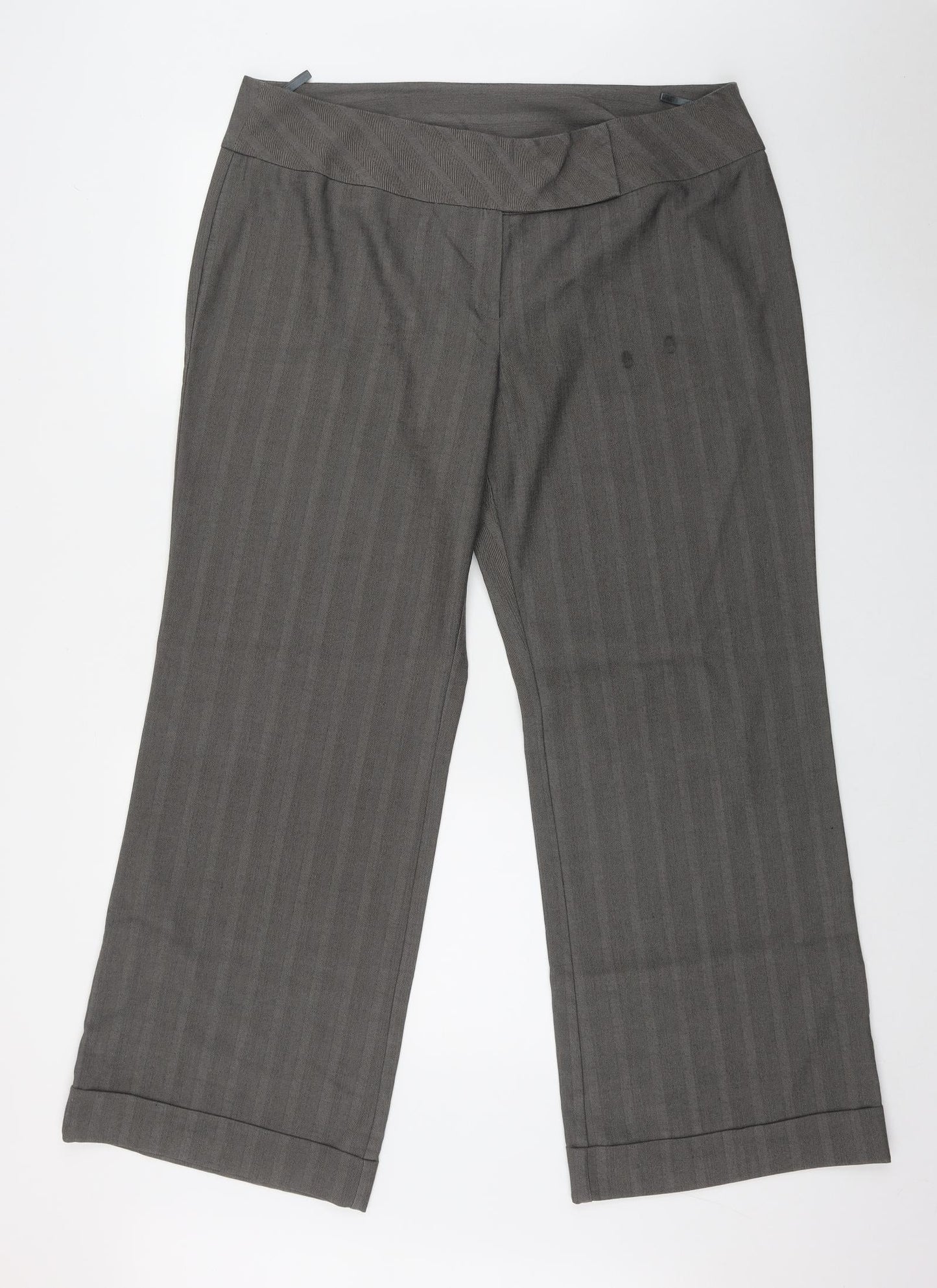 New Look Womens Brown  Polyester Trousers  Size 18 L31 in Regular Zip