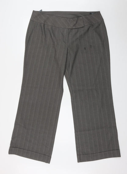 New Look Womens Brown  Polyester Trousers  Size 18 L31 in Regular Zip