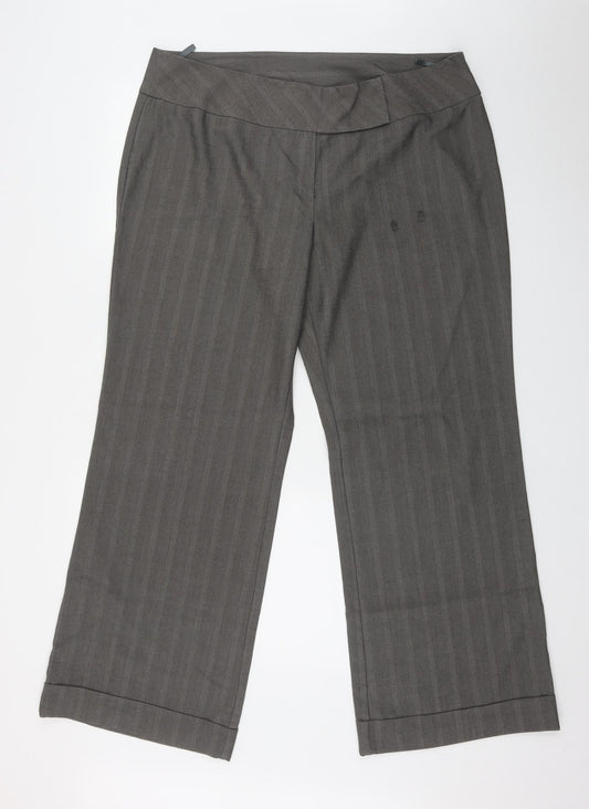 New Look Womens Brown  Polyester Trousers  Size 18 L31 in Regular Zip