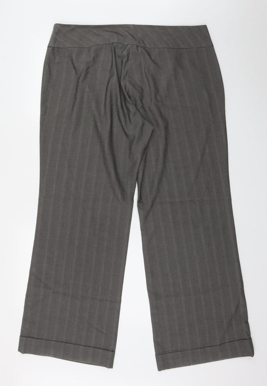 New Look Womens Brown  Polyester Trousers  Size 18 L31 in Regular Zip