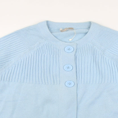 Anthology Womens Blue Round Neck  Acrylic Cardigan Jumper Size 20