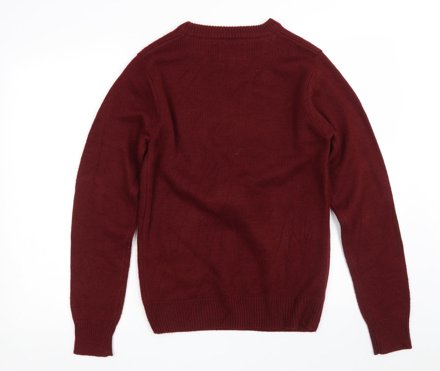 NEXT Mens Red Crew Neck  Acrylic Pullover Jumper Size S   - Christmas Jumper