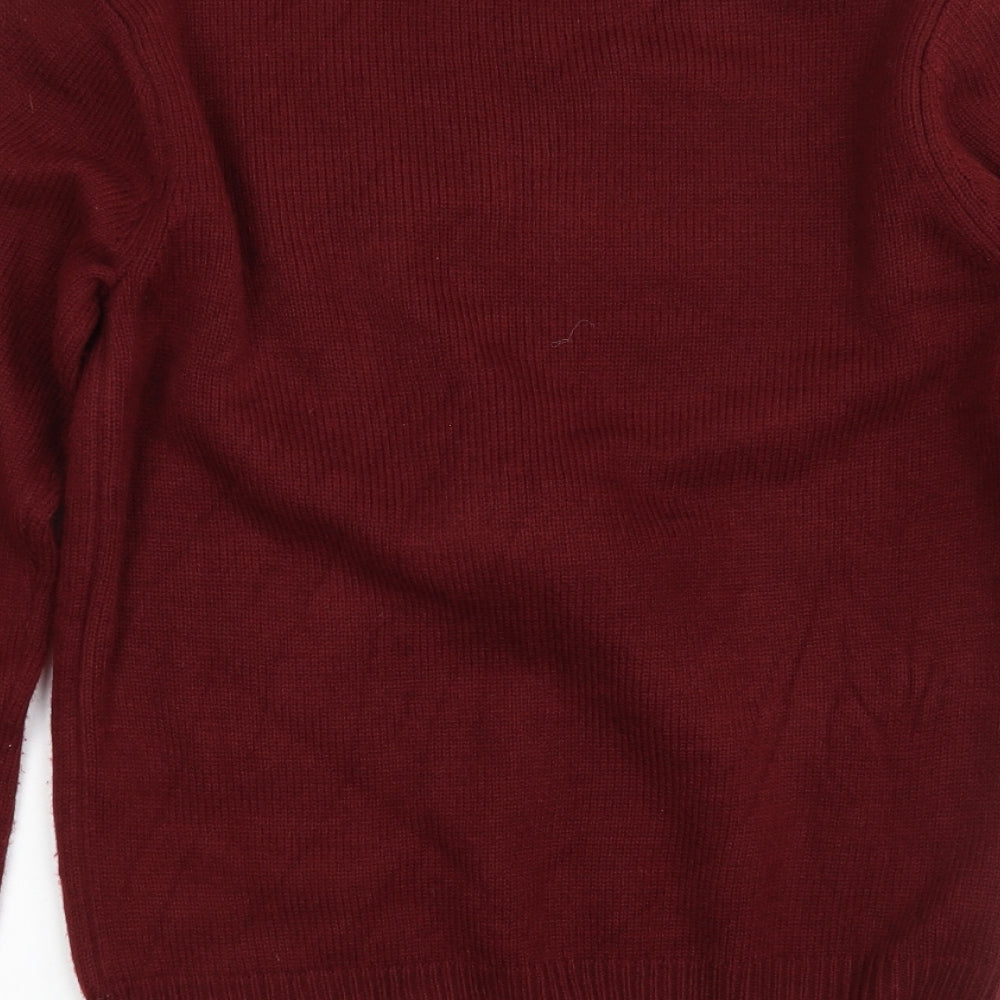 NEXT Mens Red Crew Neck  Acrylic Pullover Jumper Size S   - Christmas Jumper