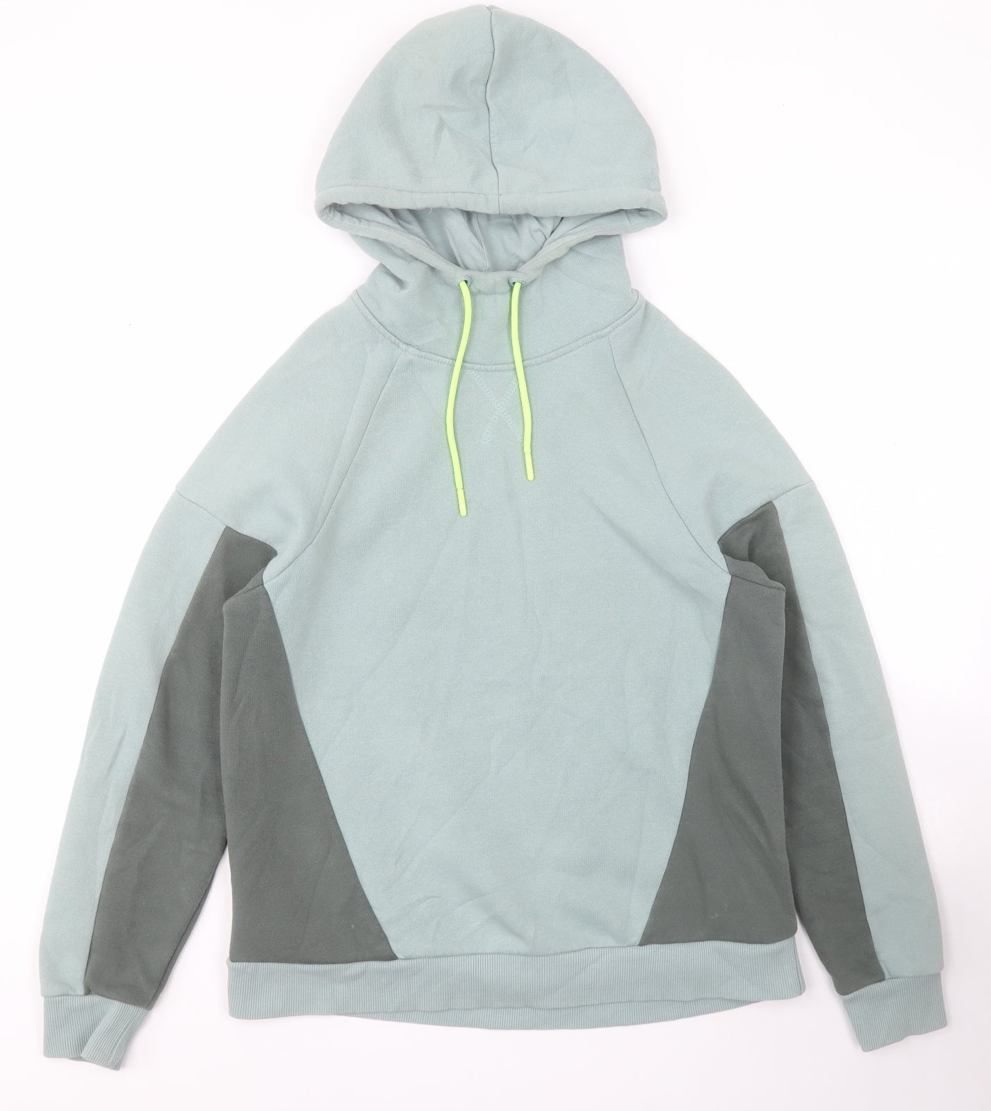 Dunnes Womens Green Colourblock Cotton Pullover Hoodie Size S  Pullover