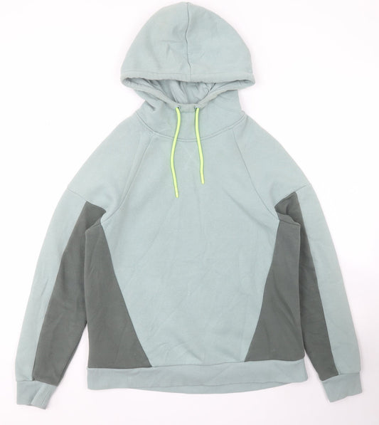 Dunnes Womens Green Colourblock Cotton Pullover Hoodie Size S  Pullover