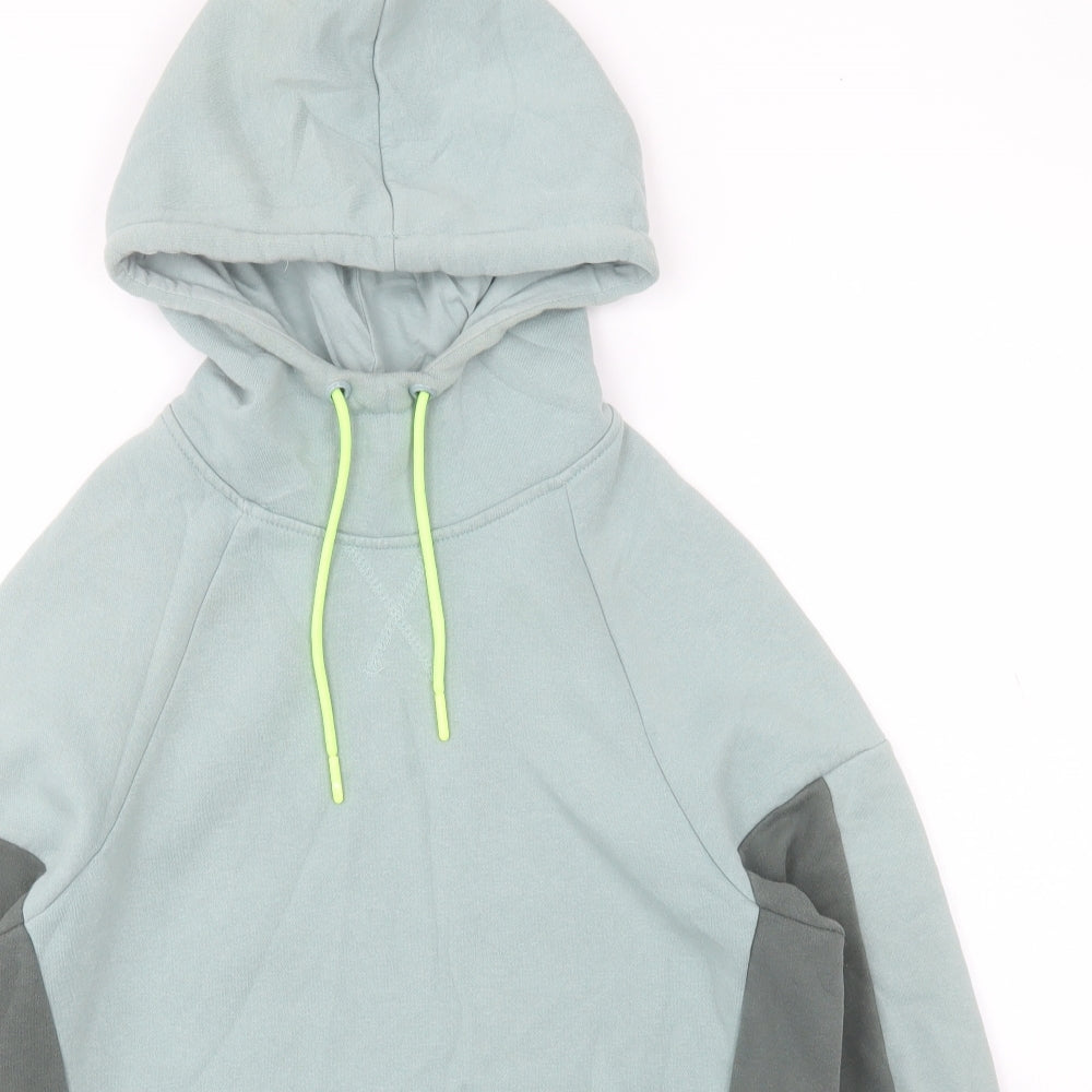 Dunnes Womens Green Colourblock Cotton Pullover Hoodie Size S  Pullover