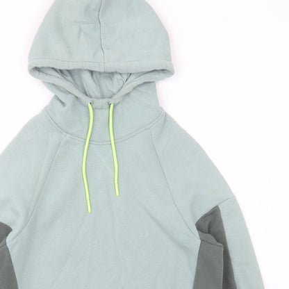 Dunnes Womens Green Colourblock Cotton Pullover Hoodie Size S  Pullover