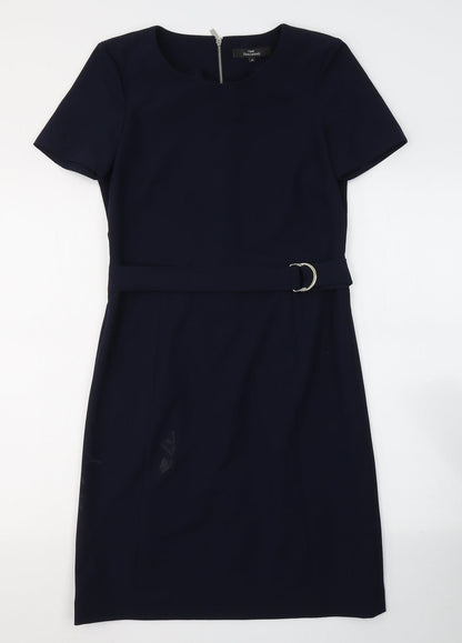 NEXT Womens Blue  Polyester A-Line  Size 8  Round Neck Zip