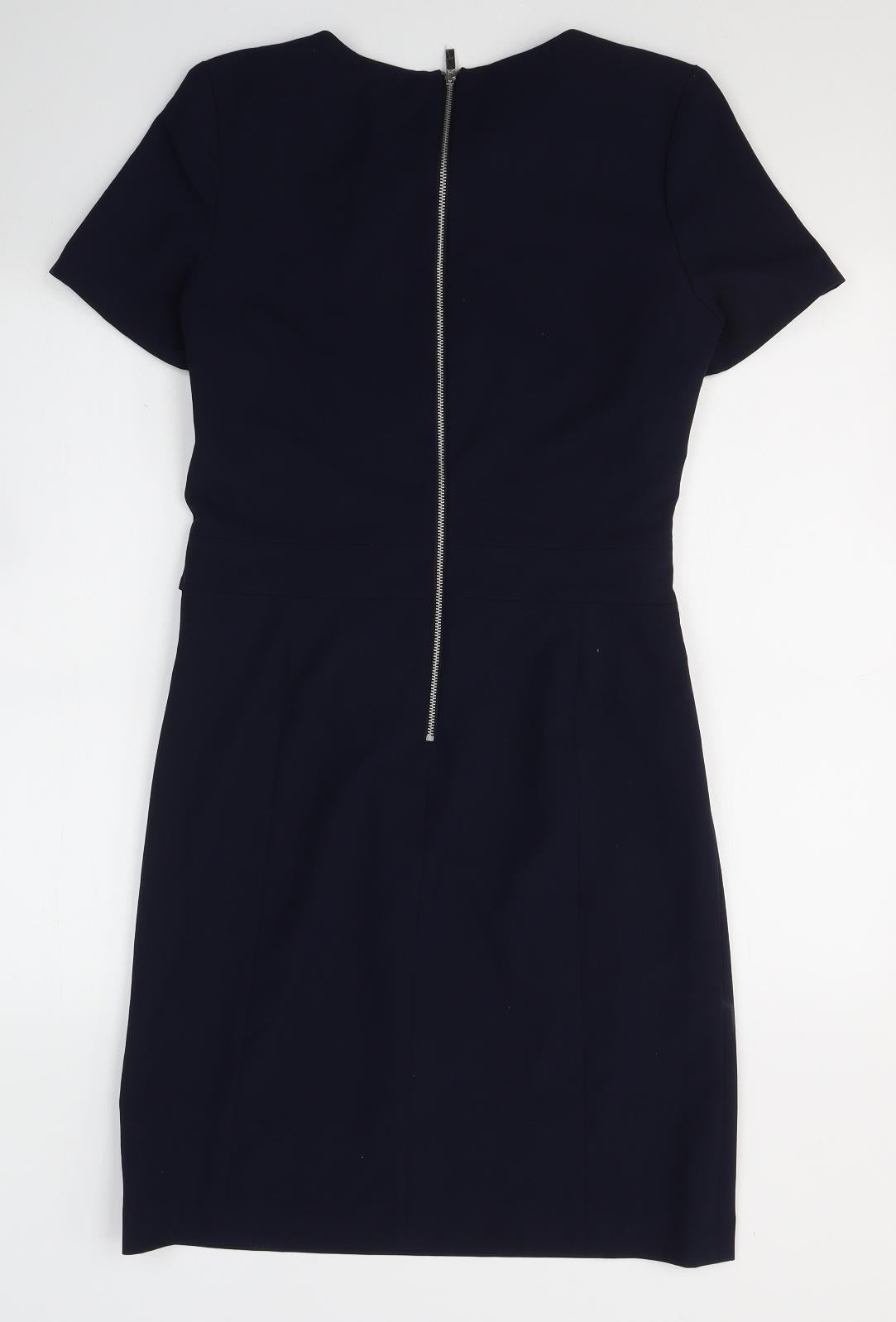 NEXT Womens Blue  Polyester A-Line  Size 8  Round Neck Zip
