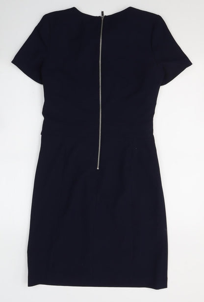 NEXT Womens Blue  Polyester A-Line  Size 8  Round Neck Zip