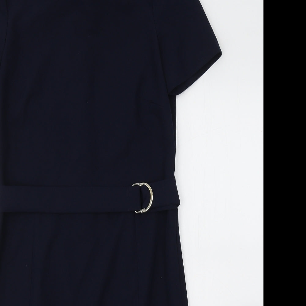 NEXT Womens Blue  Polyester A-Line  Size 8  Round Neck Zip