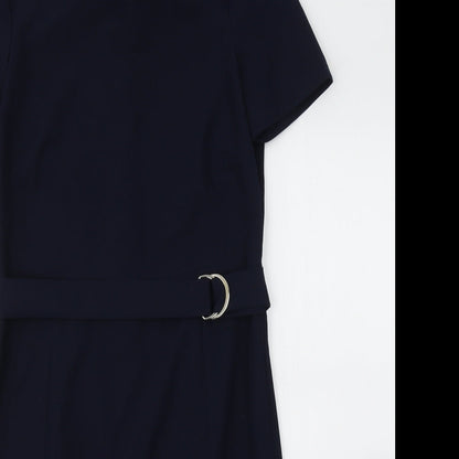 NEXT Womens Blue  Polyester A-Line  Size 8  Round Neck Zip