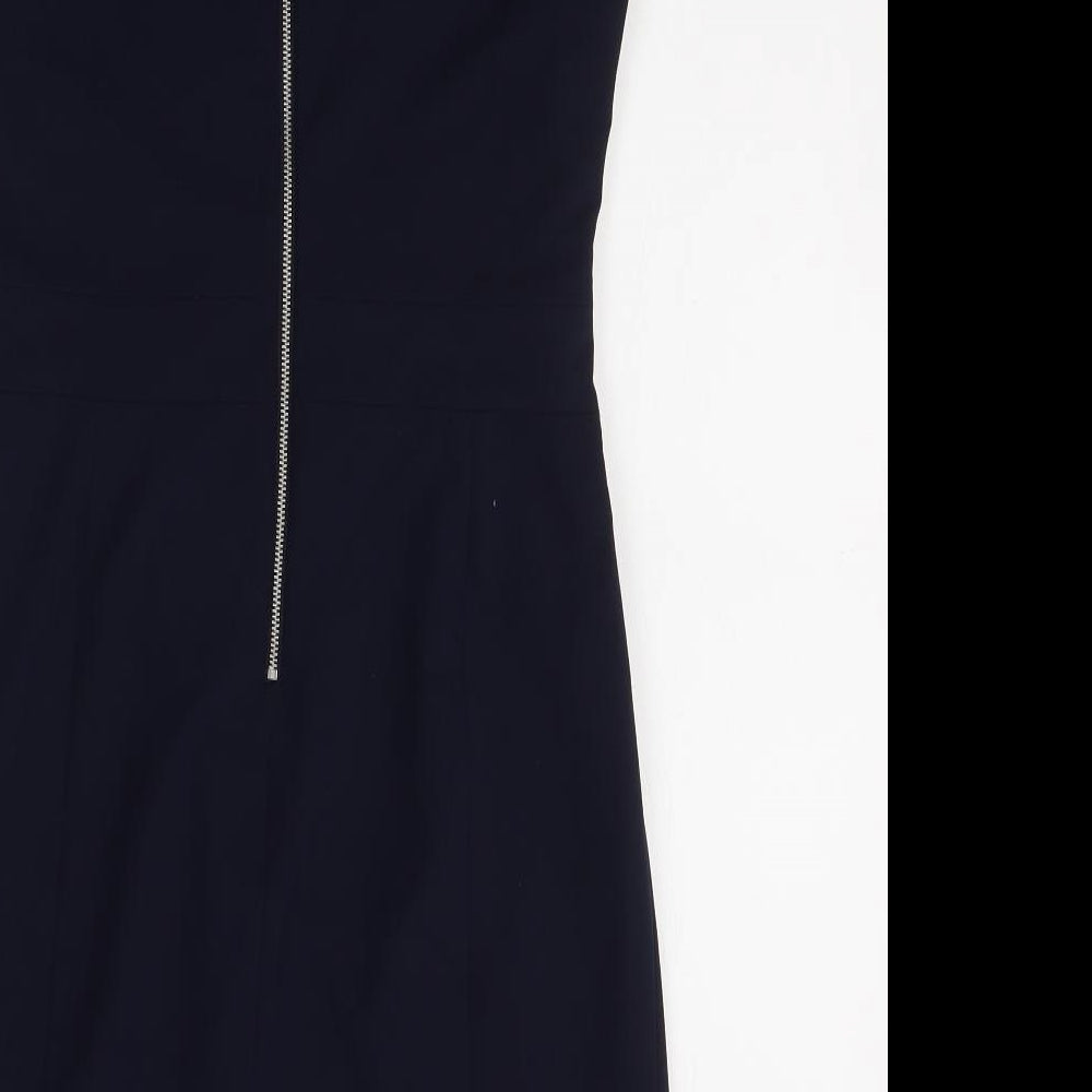 NEXT Womens Blue  Polyester A-Line  Size 8  Round Neck Zip