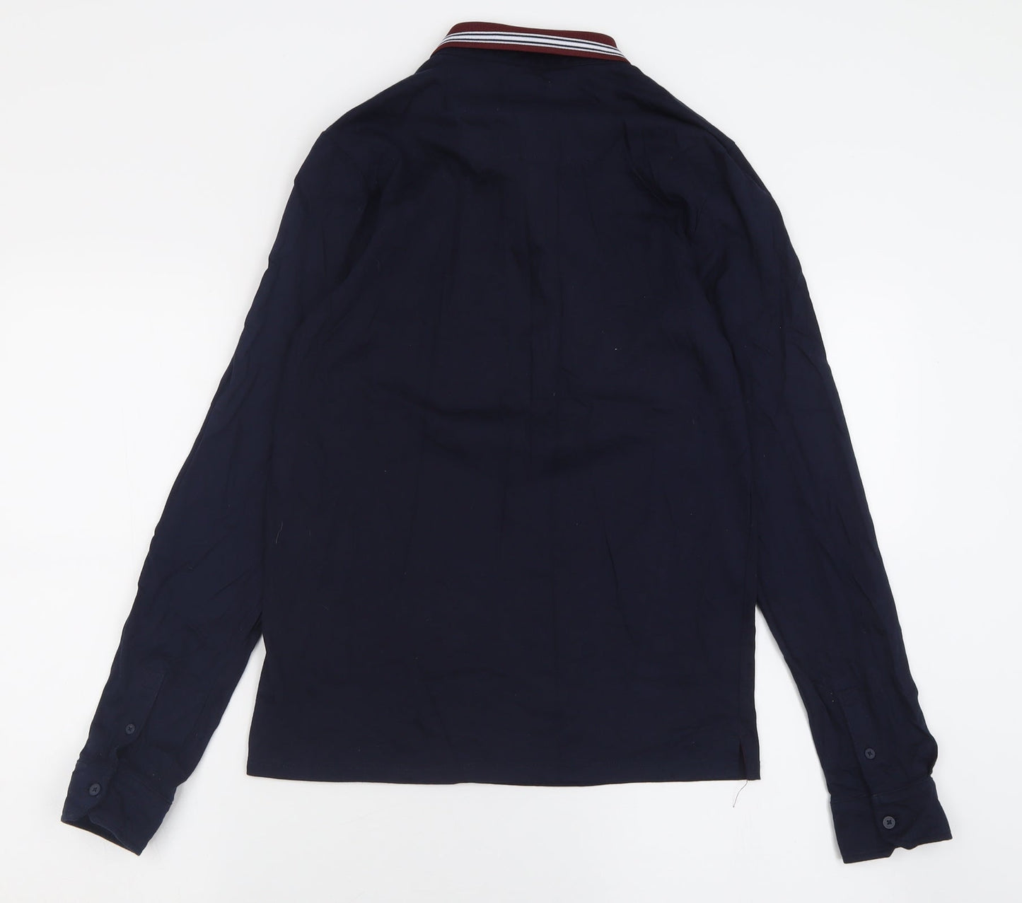 Devred Mens Blue  Polyester  Polo Size S Collared Button