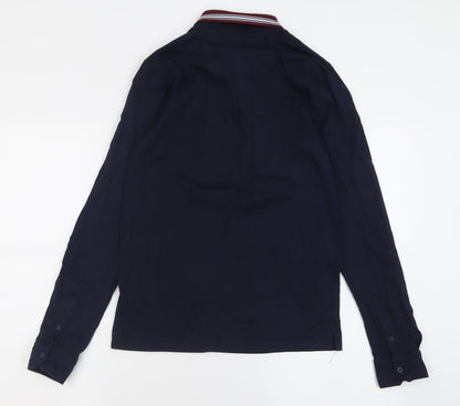 Devred Mens Blue  Polyester  Polo Size S Collared Button