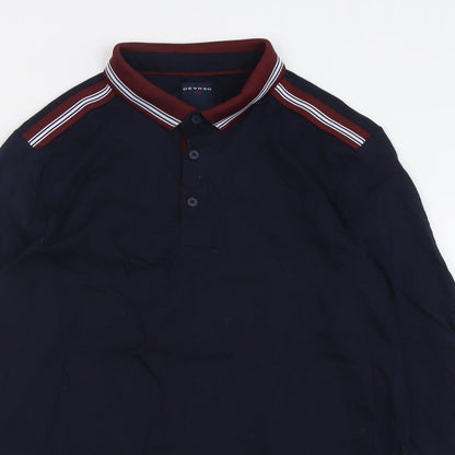 Devred Mens Blue  Polyester  Polo Size S Collared Button