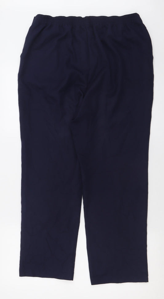 Matalan Womens Blue  Polyester Trousers  Size 12 L28 in Regular