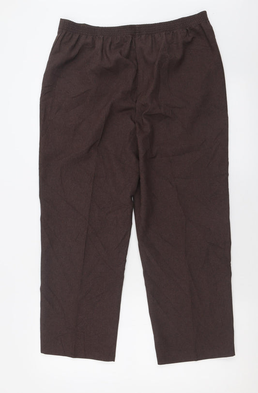 Bm collection Womens Brown  Polyester Cropped Trousers Size 14 L25 in Regular