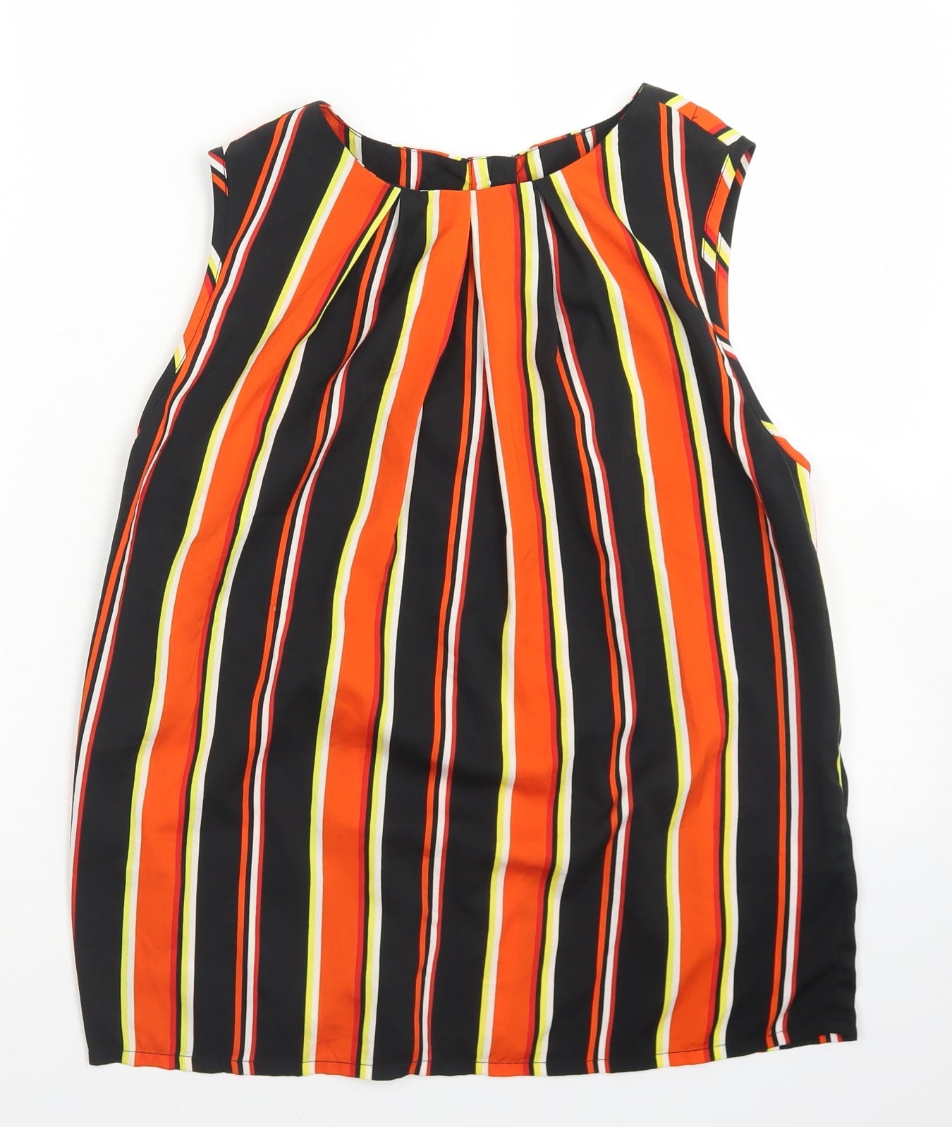 Influence Womens Multicoloured Striped Polyester Basic Blouse Size 12 Round Neck