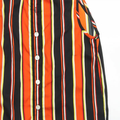 Influence Womens Multicoloured Striped Polyester Basic Blouse Size 12 Round Neck