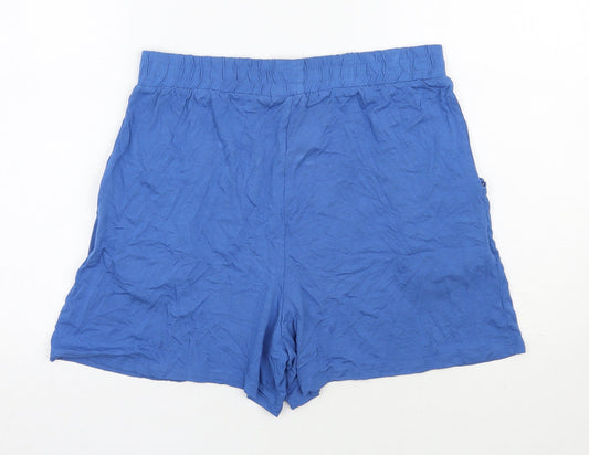 NEXT Womens Blue  Viscose Sweat Shorts Size 12 L3 in Regular Pull On