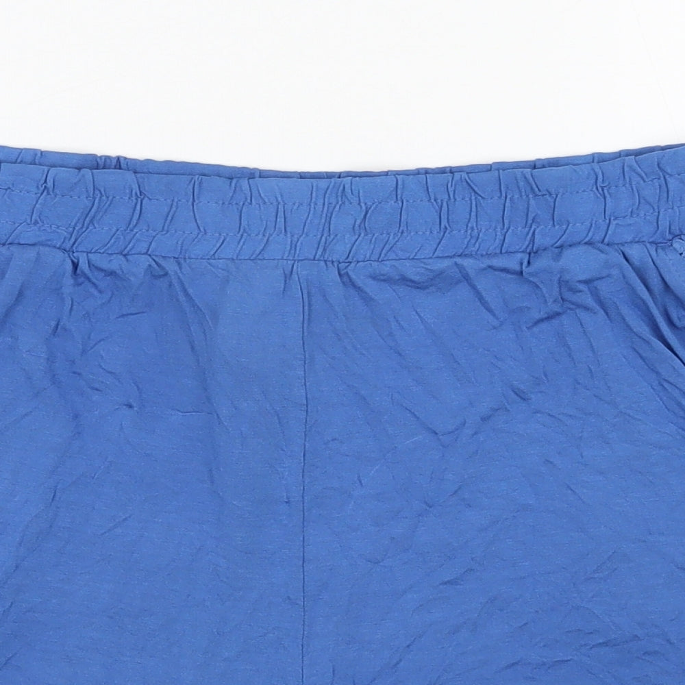 NEXT Womens Blue  Viscose Sweat Shorts Size 12 L3 in Regular Pull On
