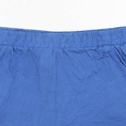 NEXT Womens Blue  Viscose Sweat Shorts Size 12 L3 in Regular Pull On