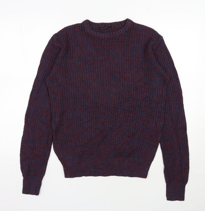 Cedar Wood State Mens Blue Round Neck  Acrylic Pullover Jumper Size S