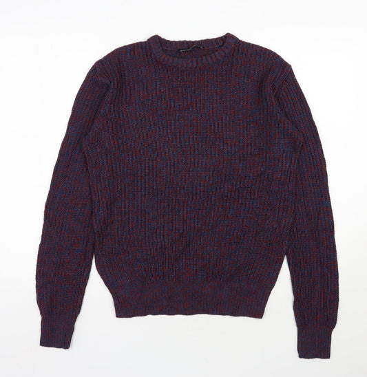 Cedar Wood State Mens Blue Round Neck  Acrylic Pullover Jumper Size S