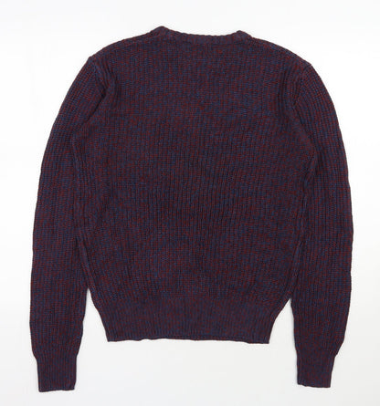 Cedar Wood State Mens Blue Round Neck  Acrylic Pullover Jumper Size S