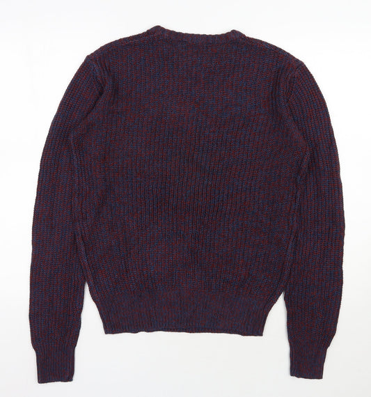 Cedar Wood State Mens Blue Round Neck  Acrylic Pullover Jumper Size S