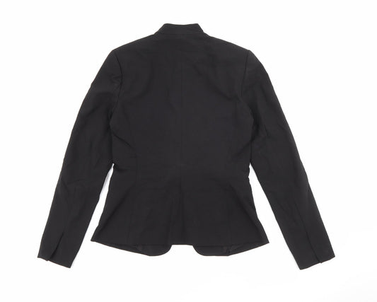 H&M Womens Black  Viscose Jacket Blazer Size 8