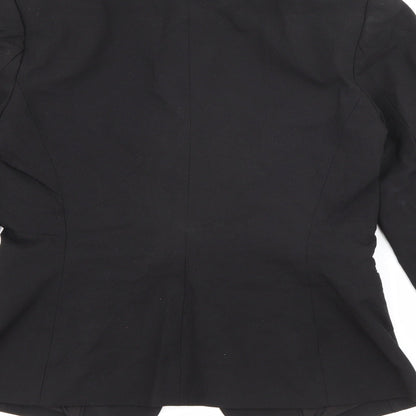 H&M Womens Black  Viscose Jacket Blazer Size 8