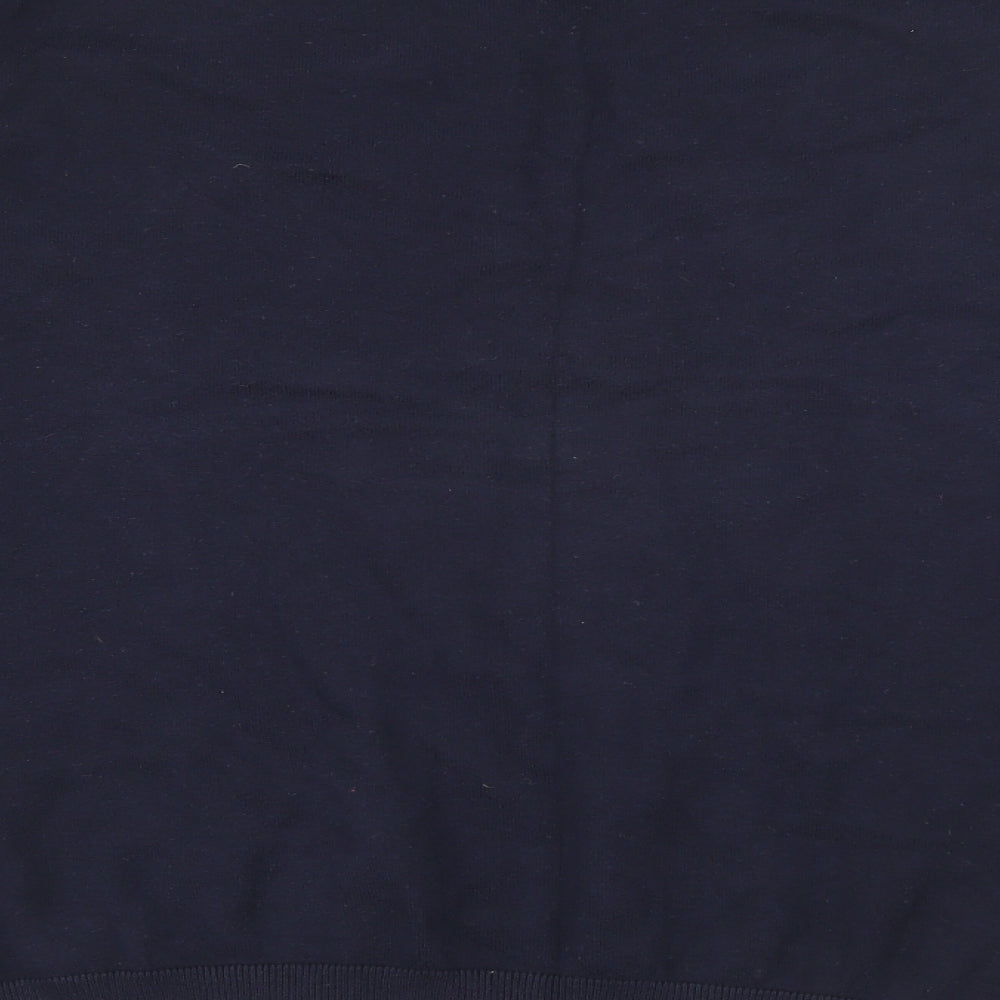 Easy Mens Blue V-Neck  Cotton Pullover Jumper Size M