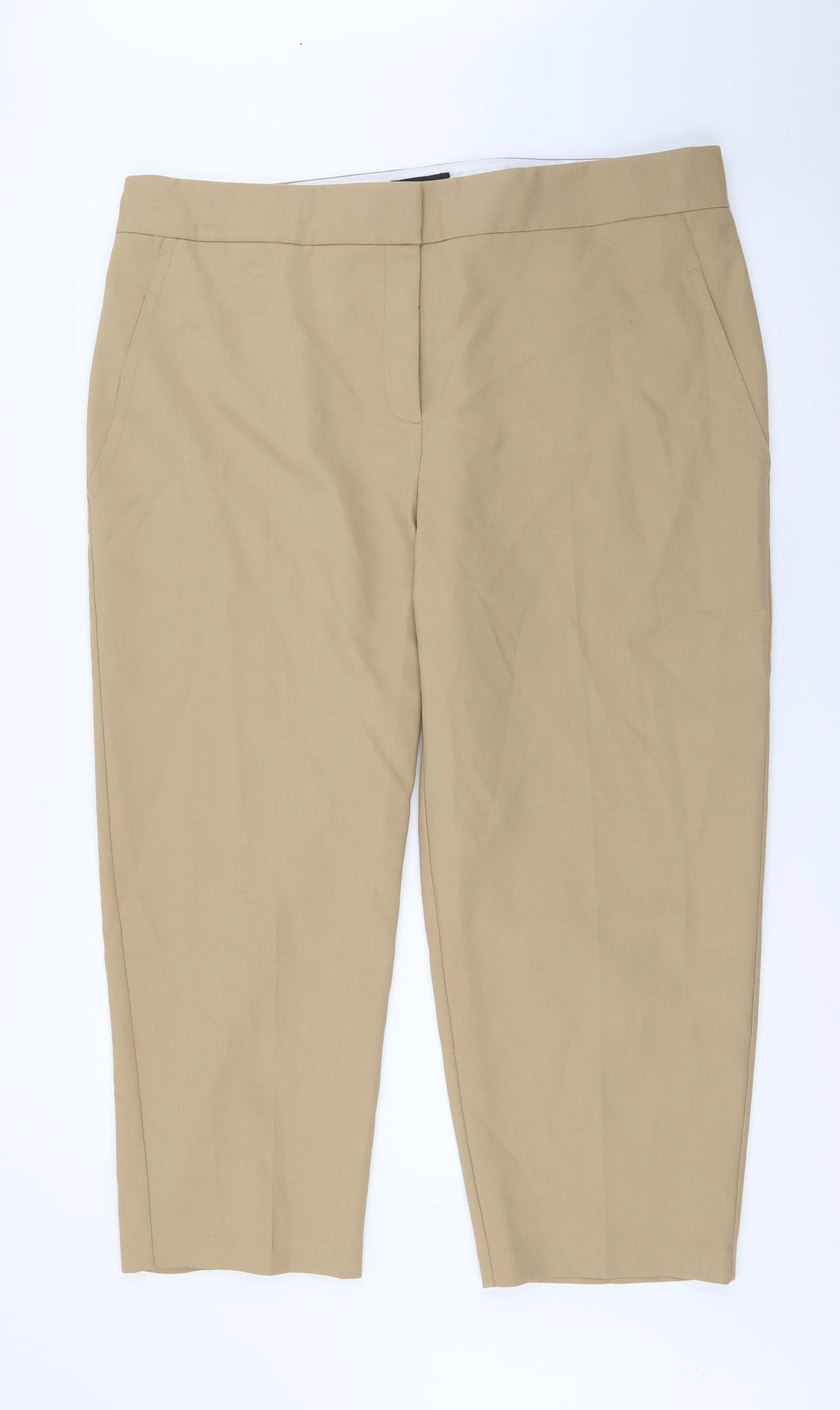 Autograph Womens Beige  Polyester Trousers  Size 20 L24 in Regular Button