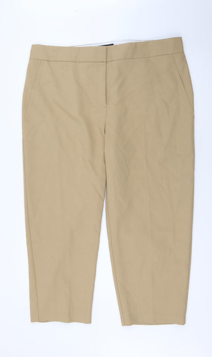 Autograph Womens Beige  Polyester Trousers  Size 20 L24 in Regular Button