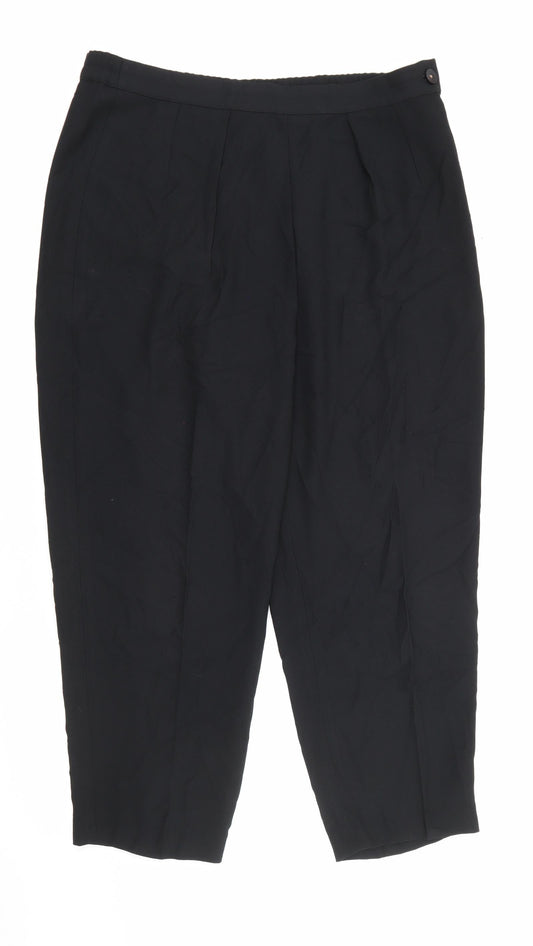 Precis Womens Black  Polyester Carrot Trousers Size 14 L24 in Regular Zip