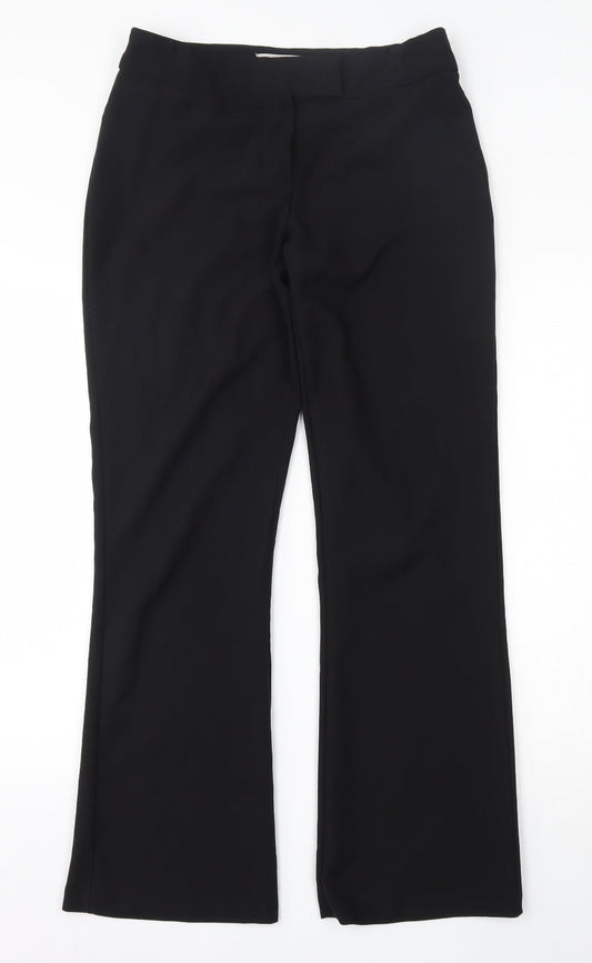 George Womens Black  Polyester Trousers  Size 10 L30 in Regular Hook & Eye