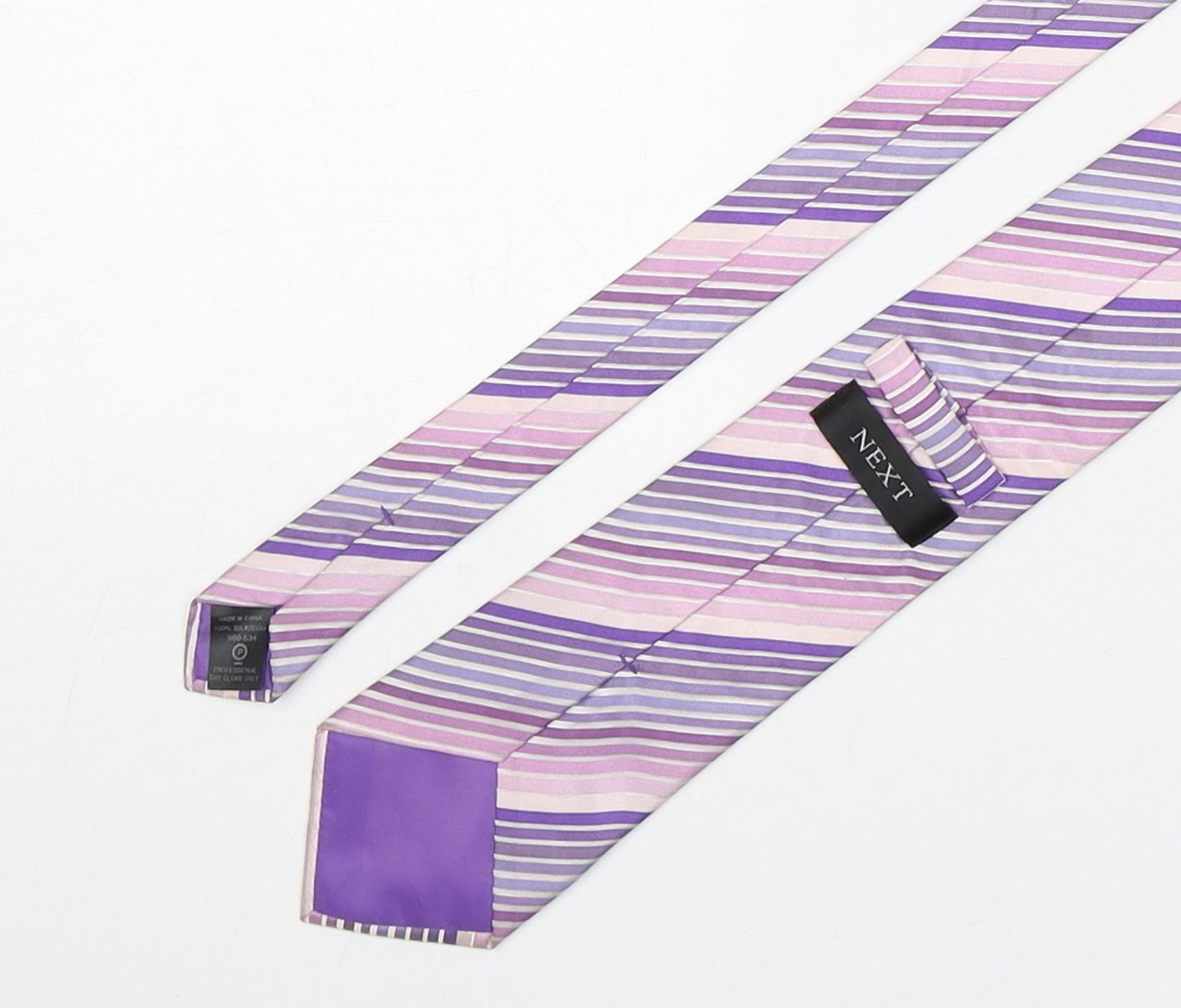 NEXT Mens Multicoloured Striped Polyester Pointed Tie One Size