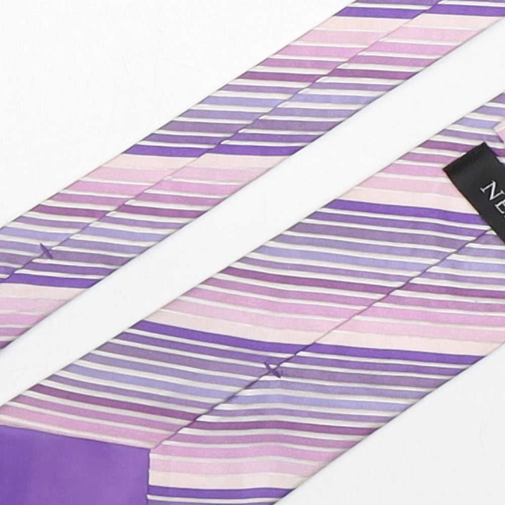 NEXT Mens Multicoloured Striped Polyester Pointed Tie One Size