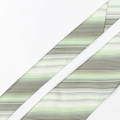 Michelsons Mens Green Striped Polyester Pointed Tie One Size