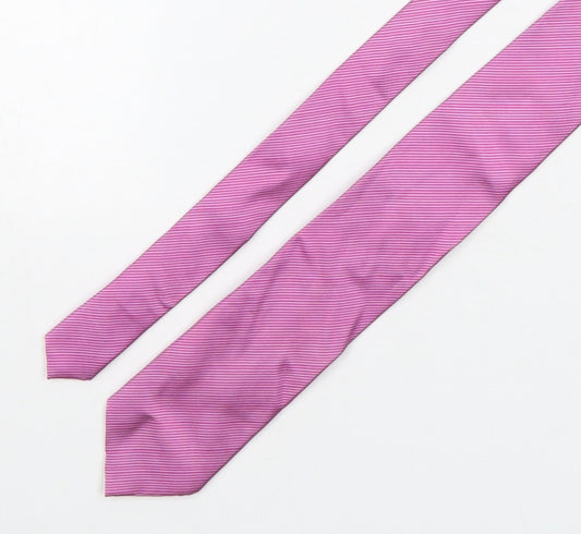 John Lewis  Mens Pink Striped Silk Pointed Tie One Size