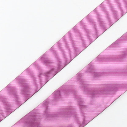 John Lewis  Mens Pink Striped Silk Pointed Tie One Size